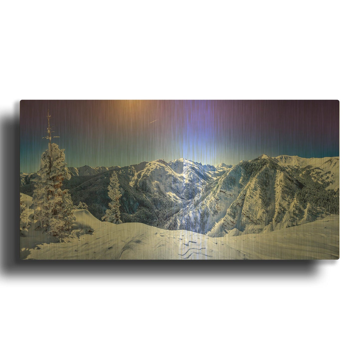'Colorado Snow' By Jonathan Ross Gold Metal Wall Art