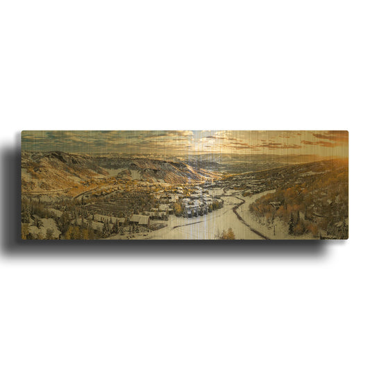 'Snowmass Colorado' By Jonathan Ross Gold Metal Wall Art