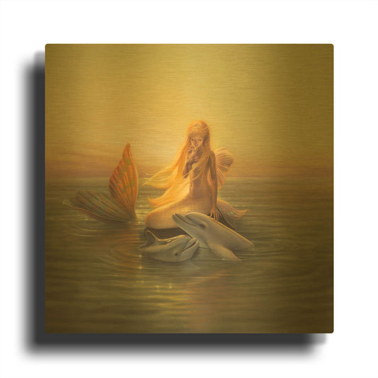 'One Love' By Kirk Reinert Gold Metal Wall Art