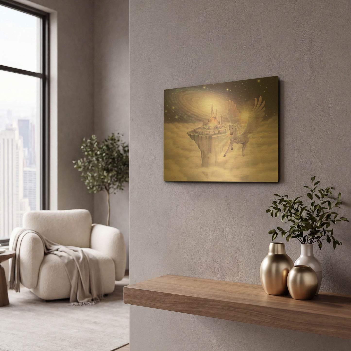 'Castle In The Sky' By Kirk Reinert Gold Metal Wall Art