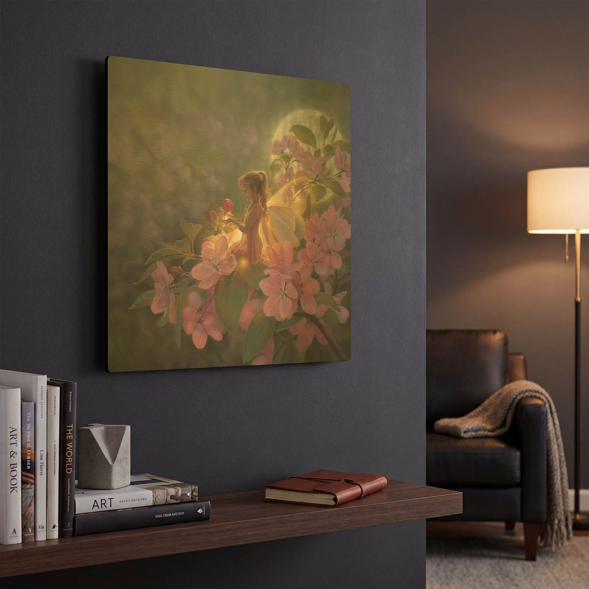 'Sakura Moon' By Kirk Reinert Gold Metal Wall Art