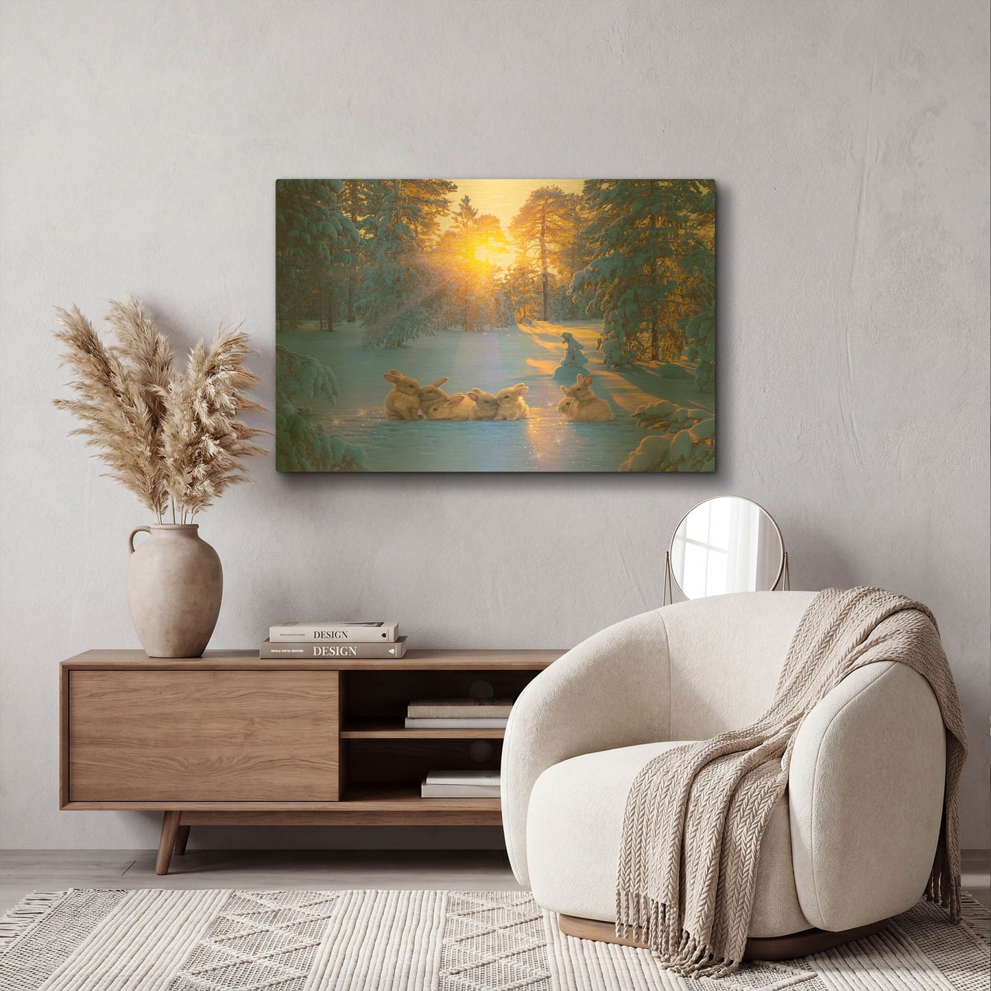 'Fluffy Friends' By Kirk Reinert Gold Metal Wall Art