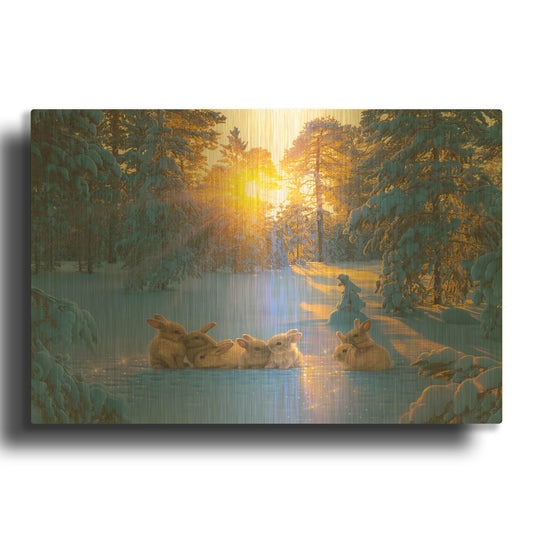 'Fluffy Friends' By Kirk Reinert Gold Metal Wall Art