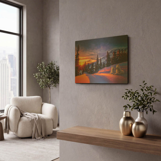 'Mountain Splendor' By Kirk Reinert Gold Metal Wall Art