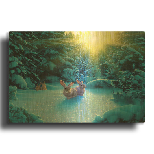'Snowy Adventure' By Kirk Reinert Gold Metal Wall Art