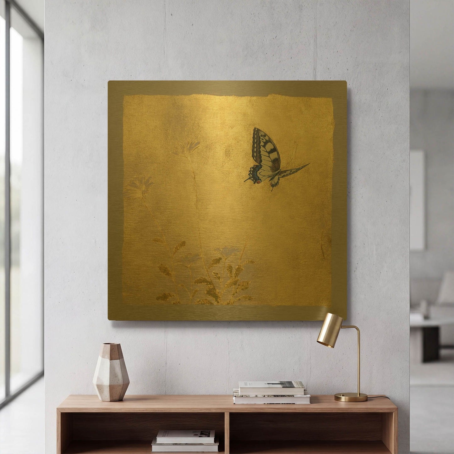 'Butterfly L' By Zigen Tanabe Gold Metal Wall Art