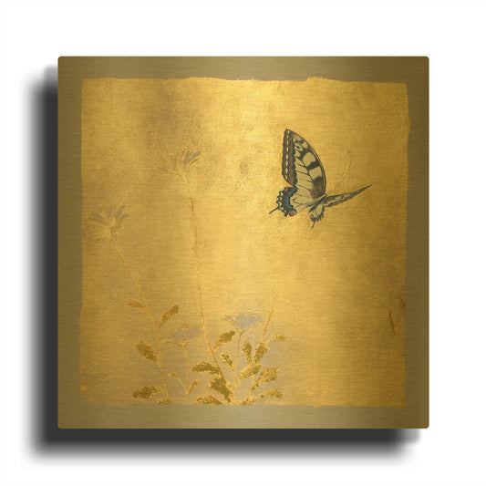 'Butterfly L' By Zigen Tanabe Gold Metal Wall Art