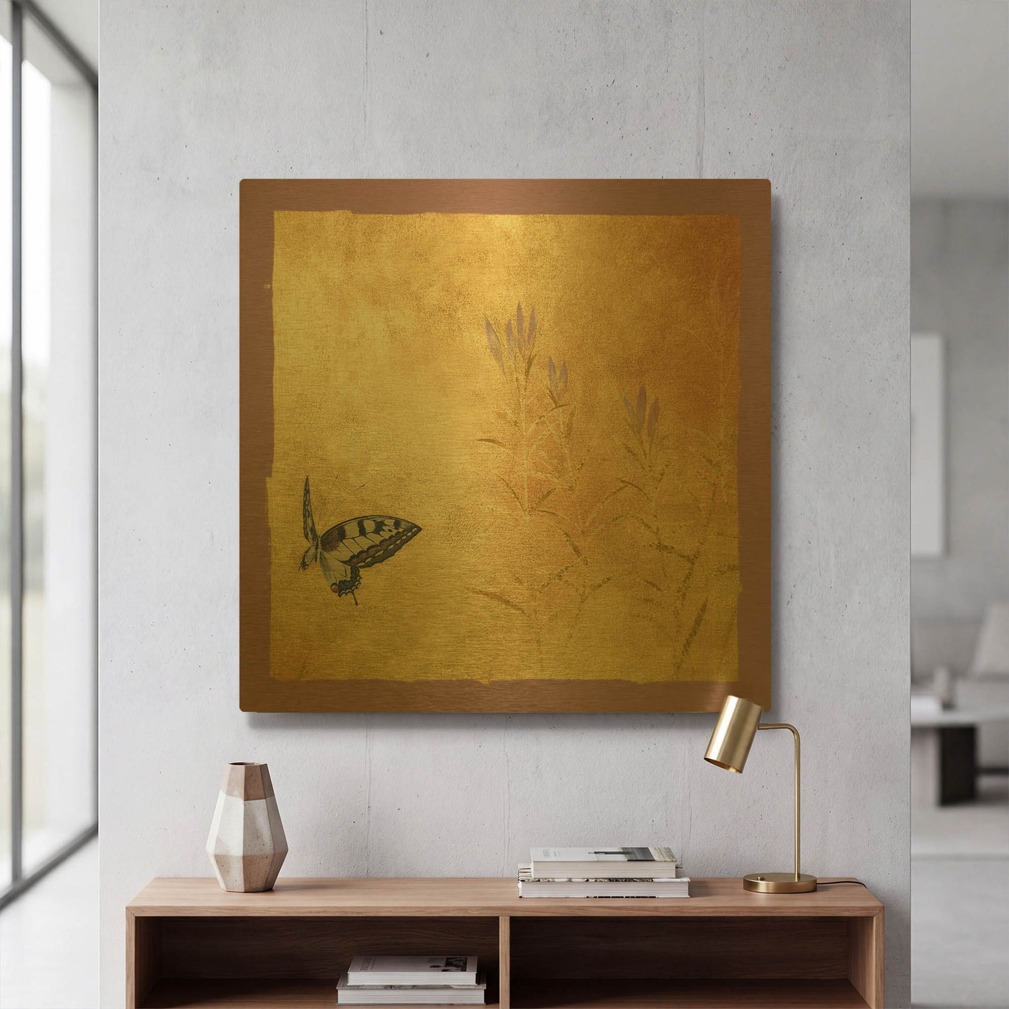 'Butterfly R' By Zigen Tanabe Gold Metal Wall Art