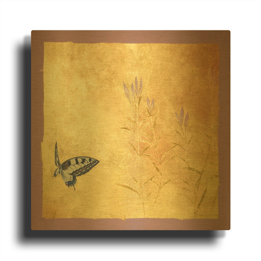 'Butterfly R' By Zigen Tanabe Gold Metal Wall Art
