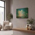 'Rainbow Unicorn' By Kirk Reinert Gold Metal Wall Art