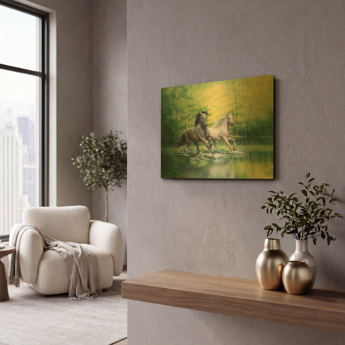 'Spring Morning' By Kirk Reinert Gold Metal Wall Art