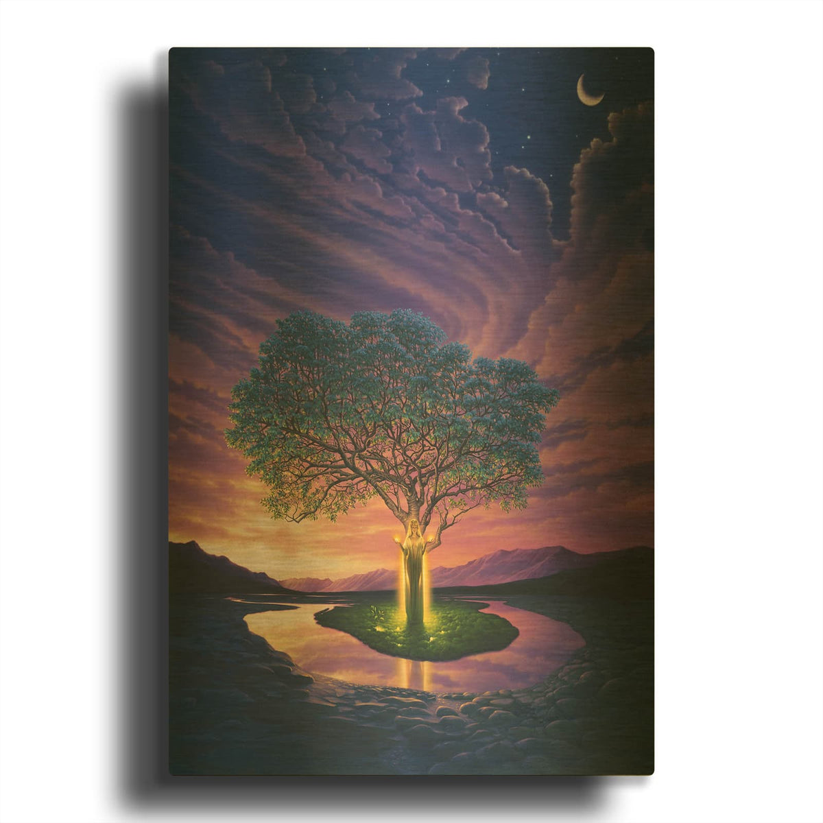'Gaia, Earth' By Kirk Reinert Gold Metal Wall Art