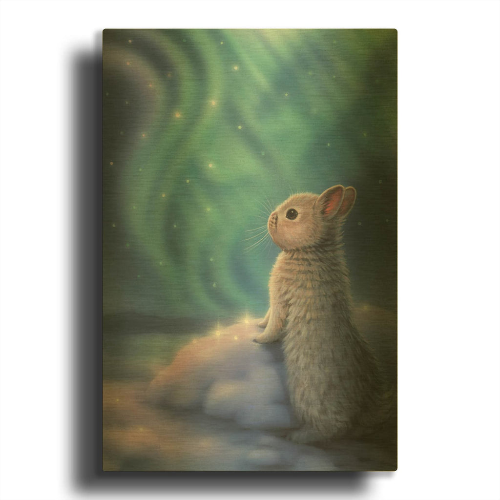 'Aurora Bunny' By Kirk Reinert Gold Metal Wall Art