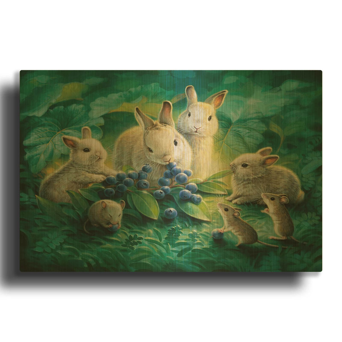 'Blueberry Lunch' By Kirk Reinert Gold Metal Wall Art