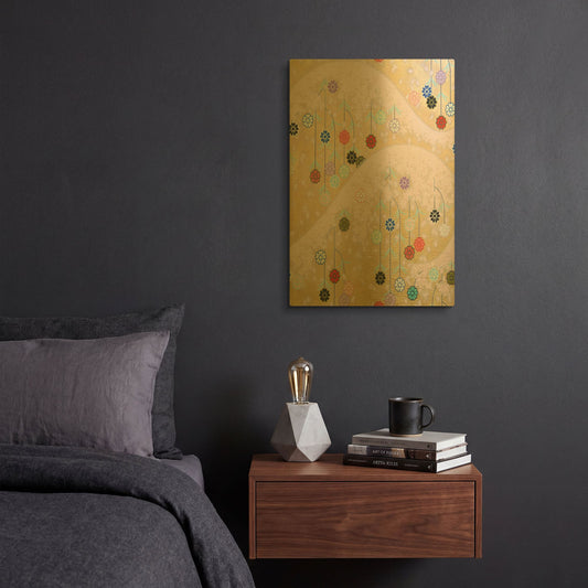 'Cherry Mountain' By Zigen Tanabe Gold Metal Wall Art