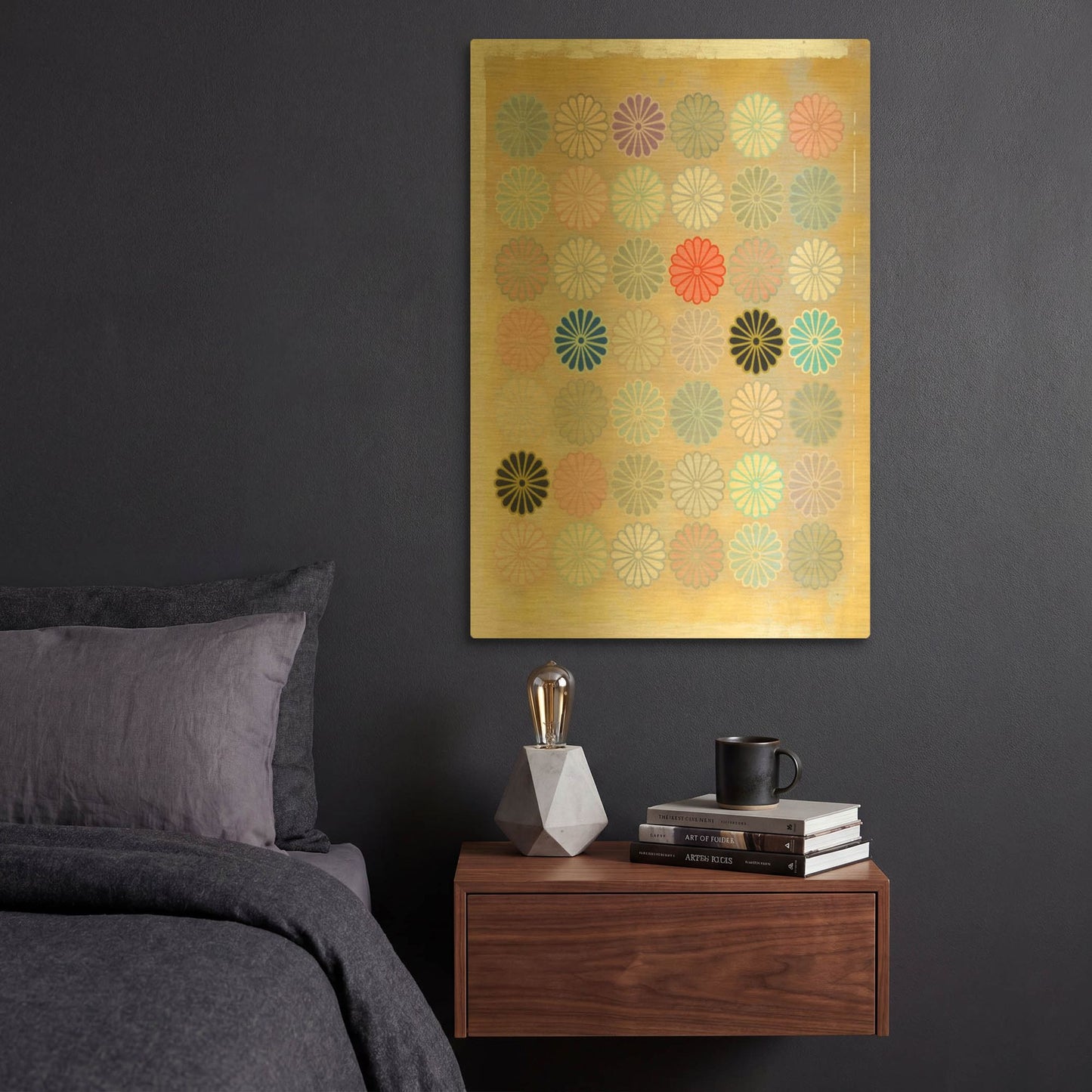 'Chrysanthemum Mark' By Zigen Tanabe Gold Metal Wall Art