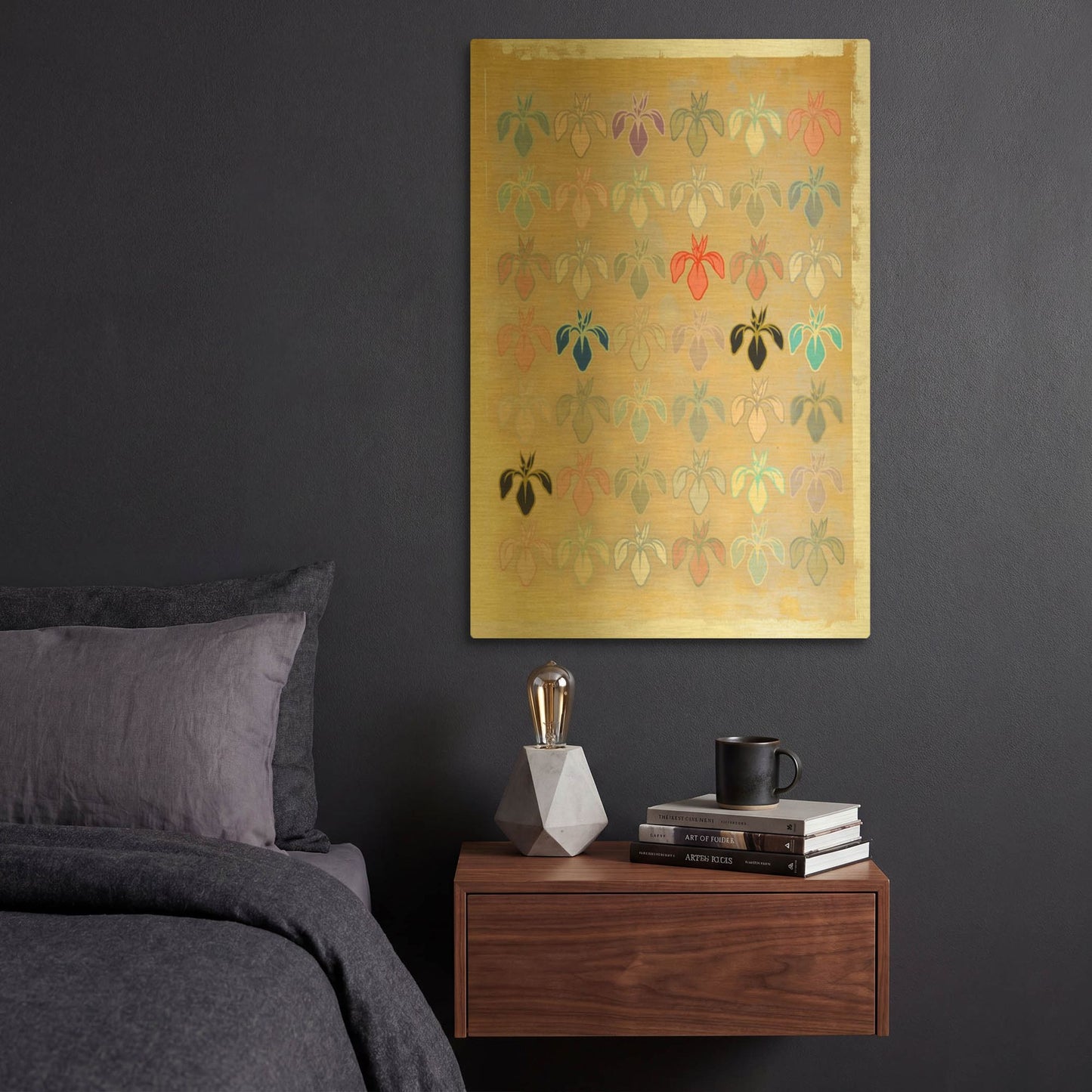'Iris Mark' By Zigen Tanabe Gold Metal Wall Art