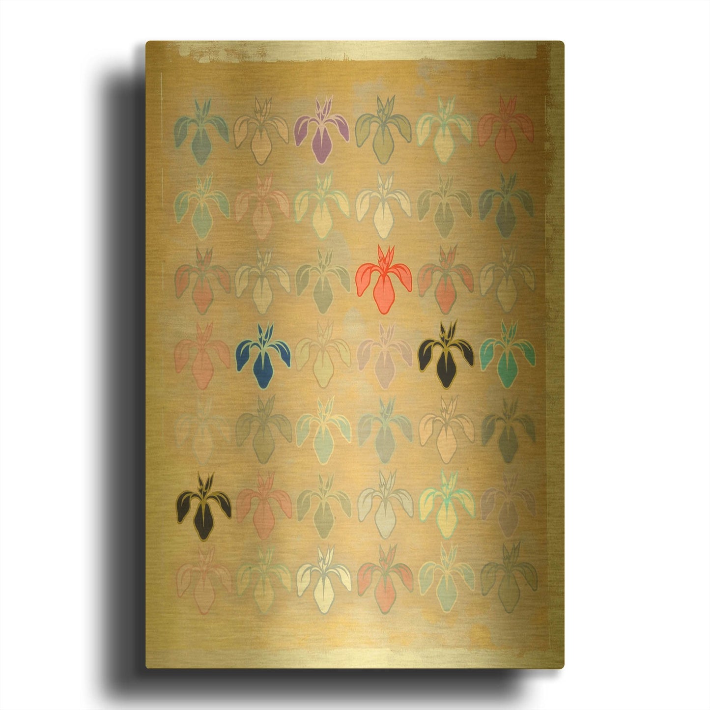 'Iris Mark' By Zigen Tanabe Gold Metal Wall Art