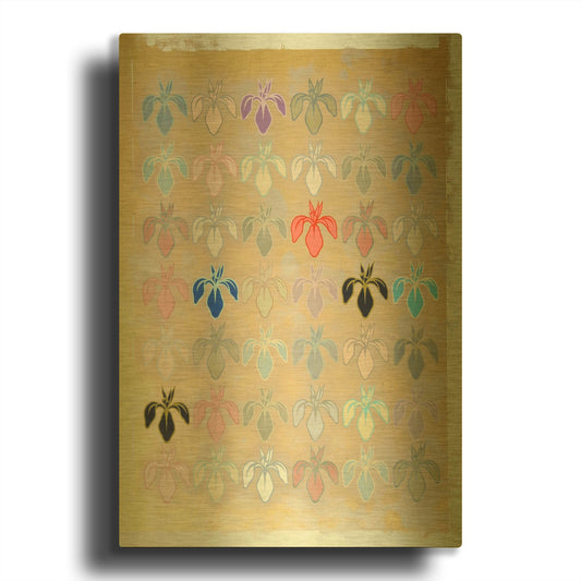 'Iris Mark' By Zigen Tanabe Gold Metal Wall Art
