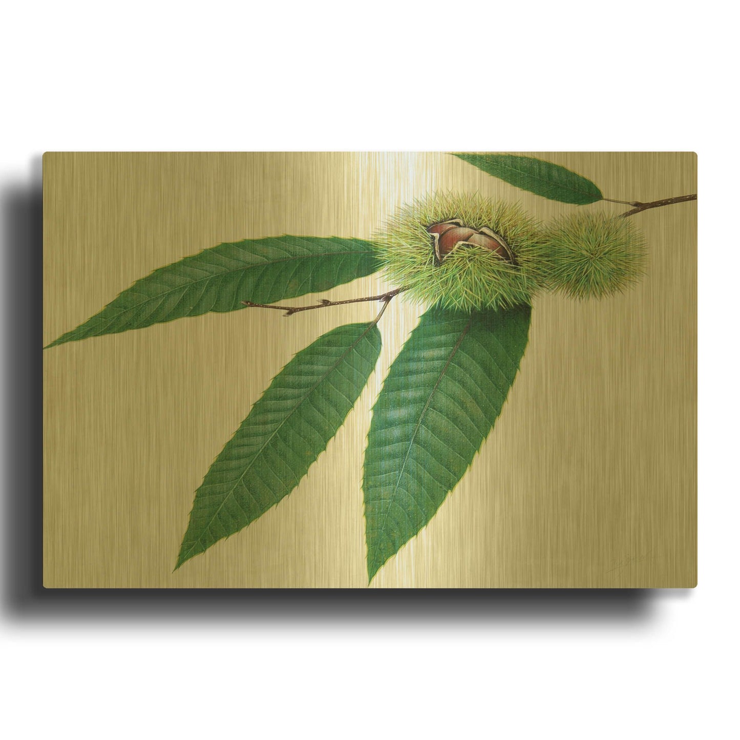 'Chestnut' By Zigen Tanabe Gold Metal Wall Art
