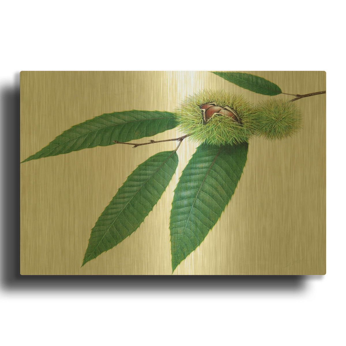 'Chestnut' By Zigen Tanabe Gold Metal Wall Art