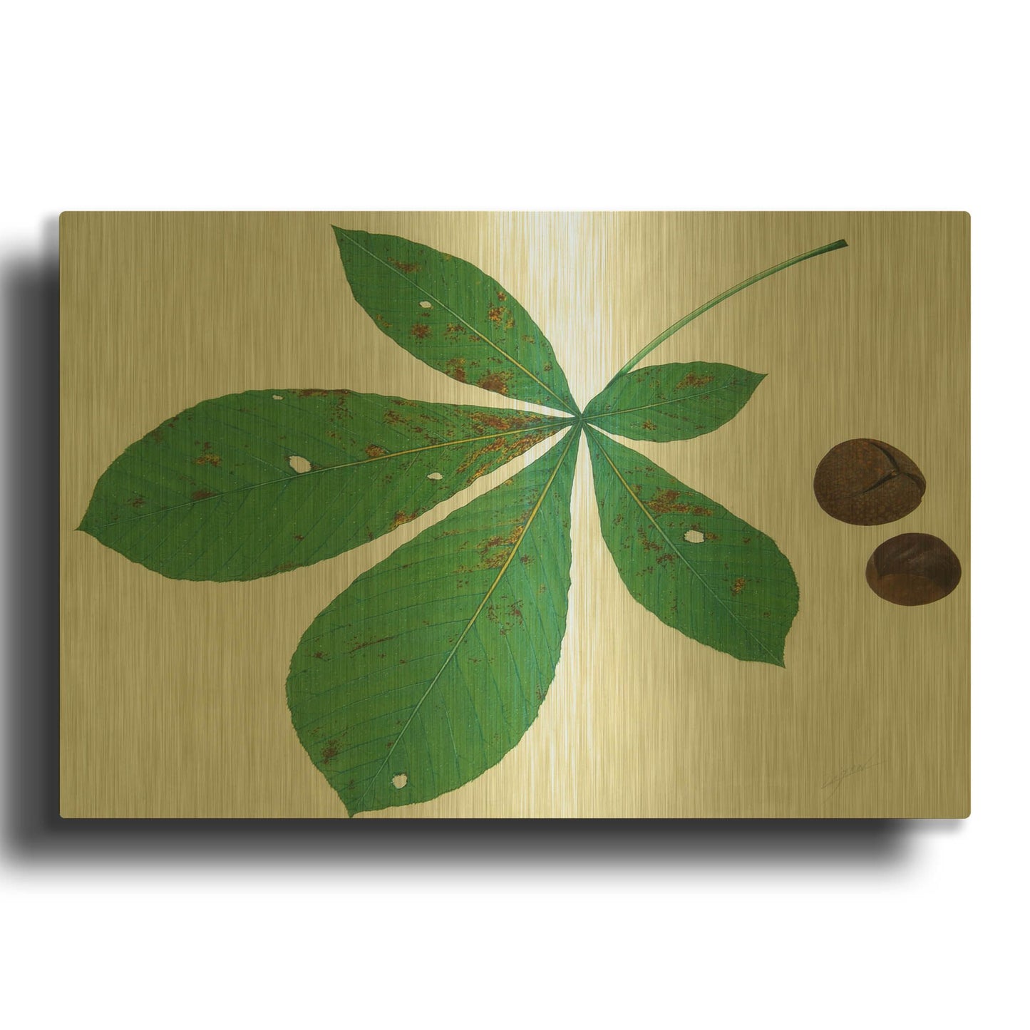 'Horse Chestnut' By Zigen Tanabe Gold Metal Wall Art