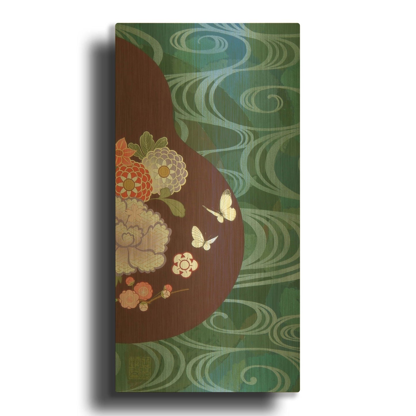 'Running Water II' By Zigen Tanabe Gold Metal Wall Art