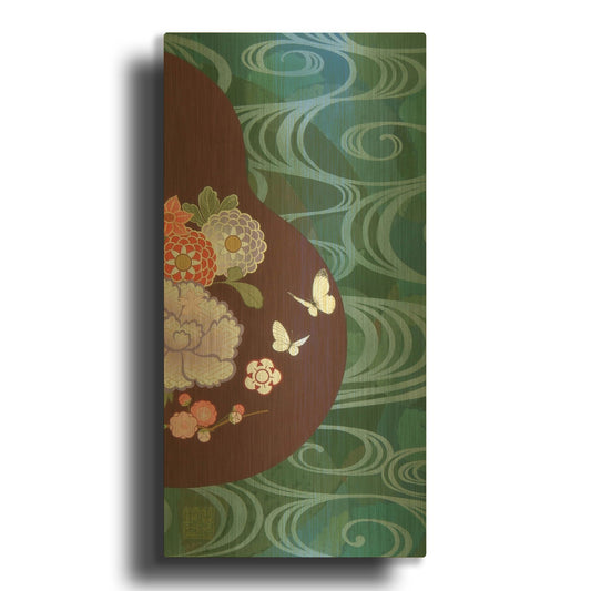 'Running Water II' By Zigen Tanabe Gold Metal Wall Art