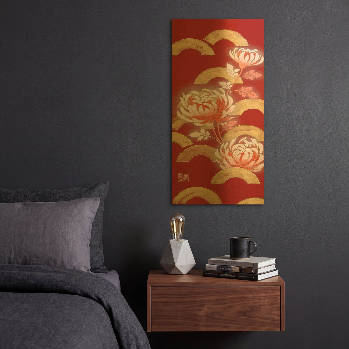 'Chrysanthemum I' By Zigen Tanabe Gold Metal Wall Art