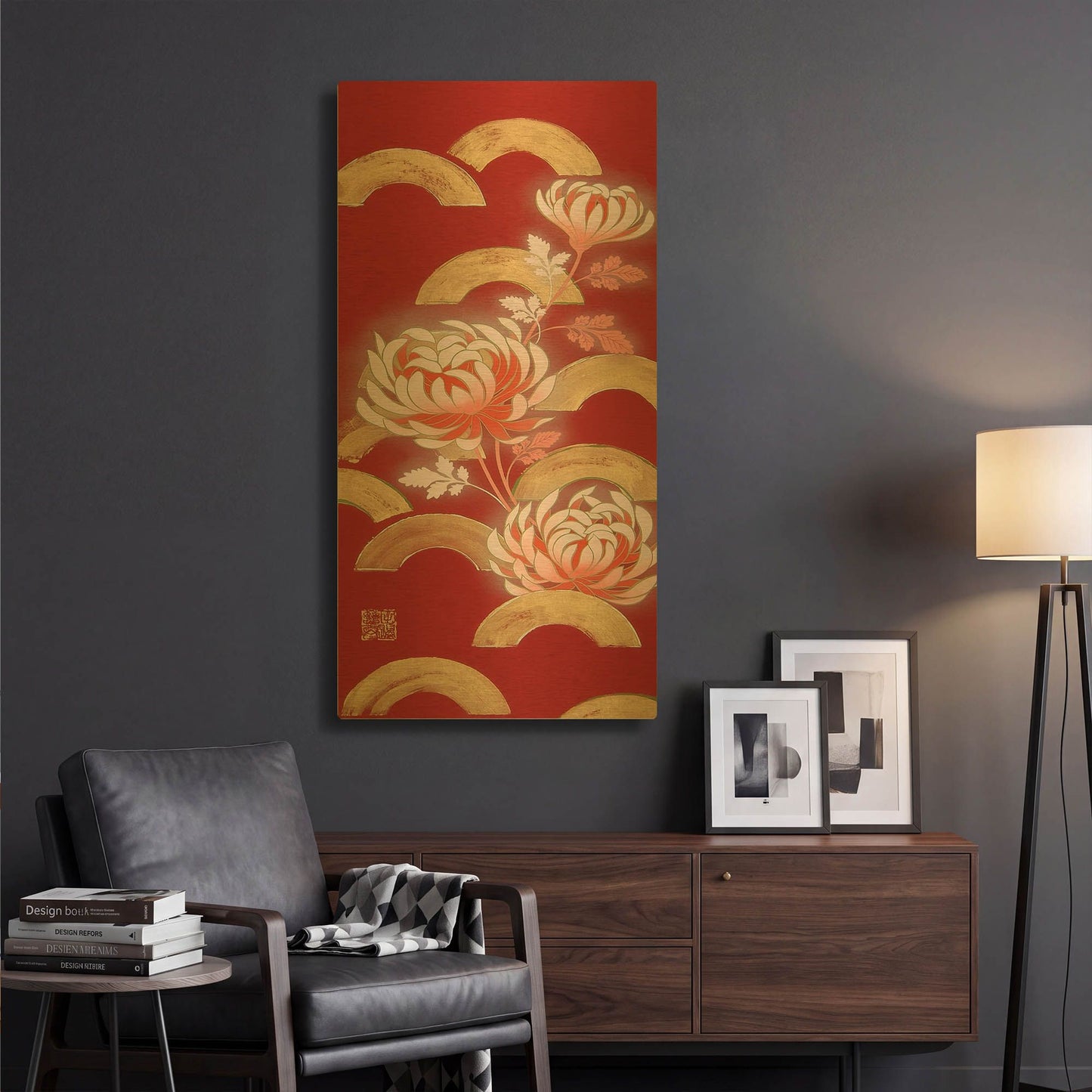 'Chrysanthemum I' By Zigen Tanabe Gold Metal Wall Art