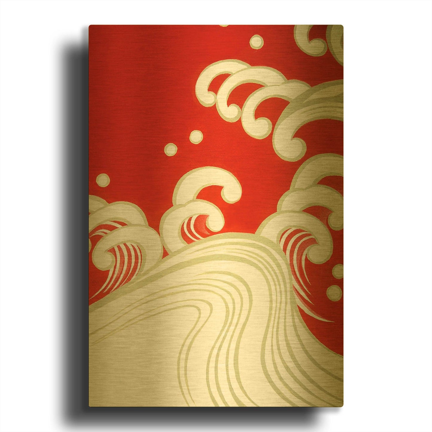 'Wave B' By Zigen Tanabe Gold Metal Wall Art