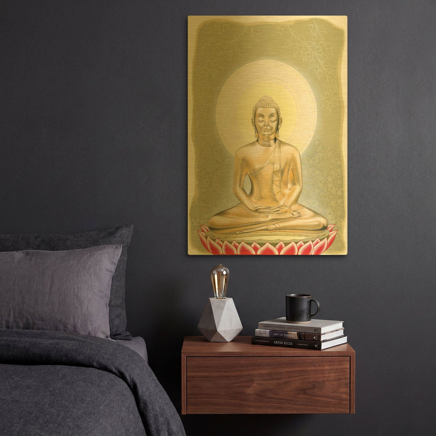 'Buddha' By Zigen Tanabe Gold Metal Wall Art