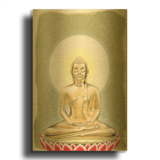 'Buddha' By Zigen Tanabe Gold Metal Wall Art