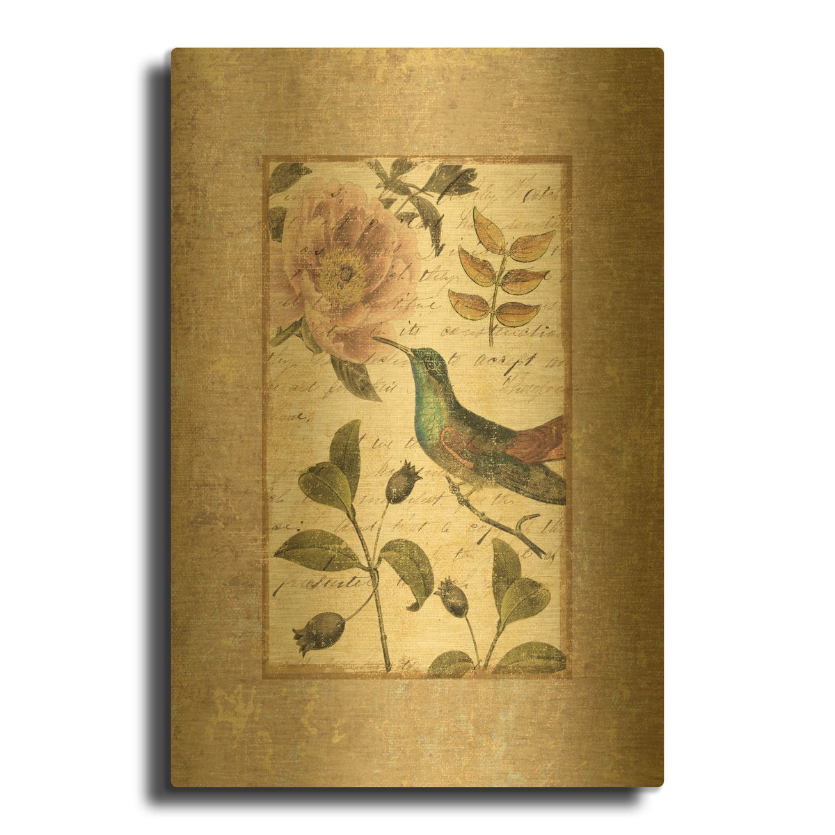 'Collage Naturel I' By NBL Studio Gold Metal Wall Art