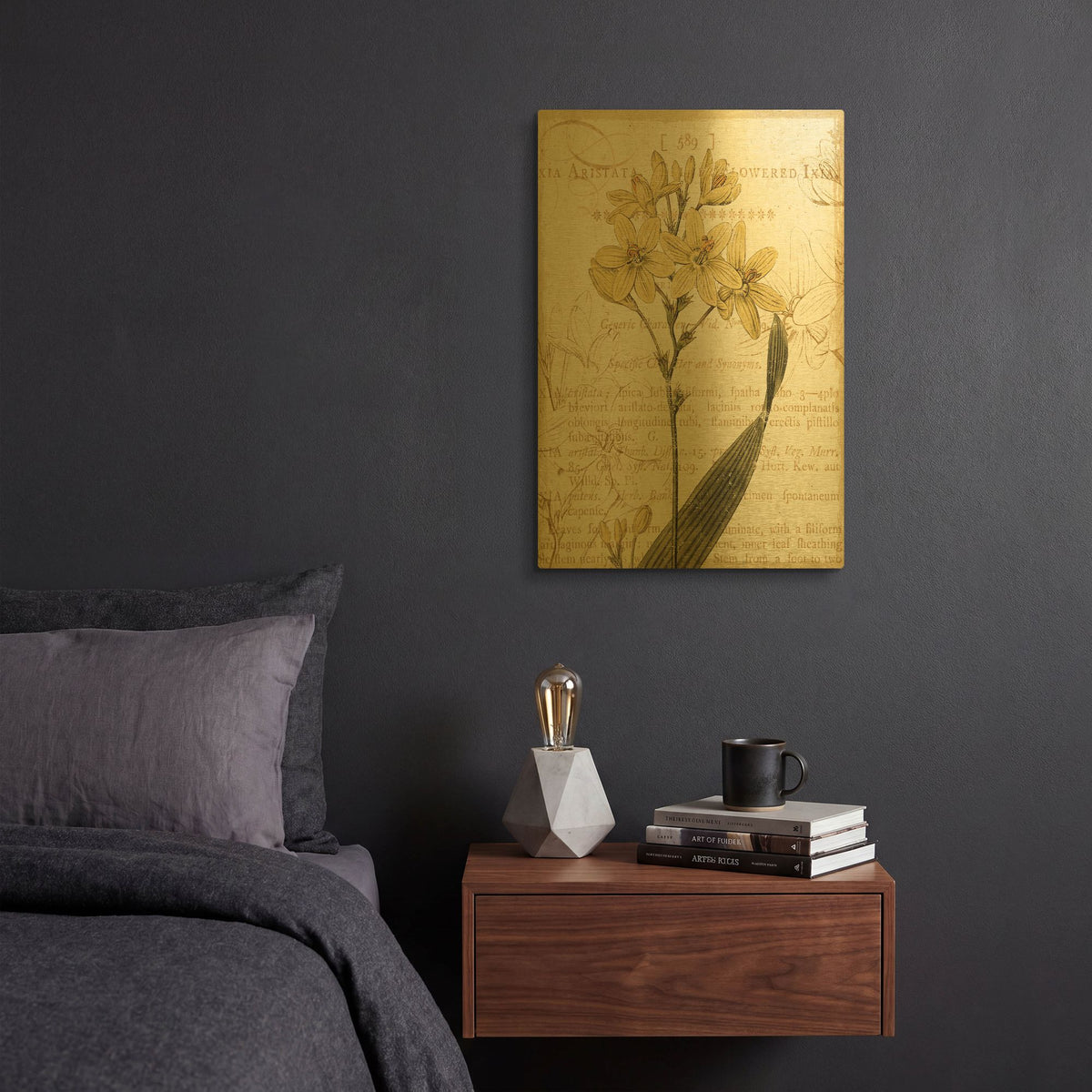 'Floral Studies II' By NBL Studio Gold Metal Wall Art
