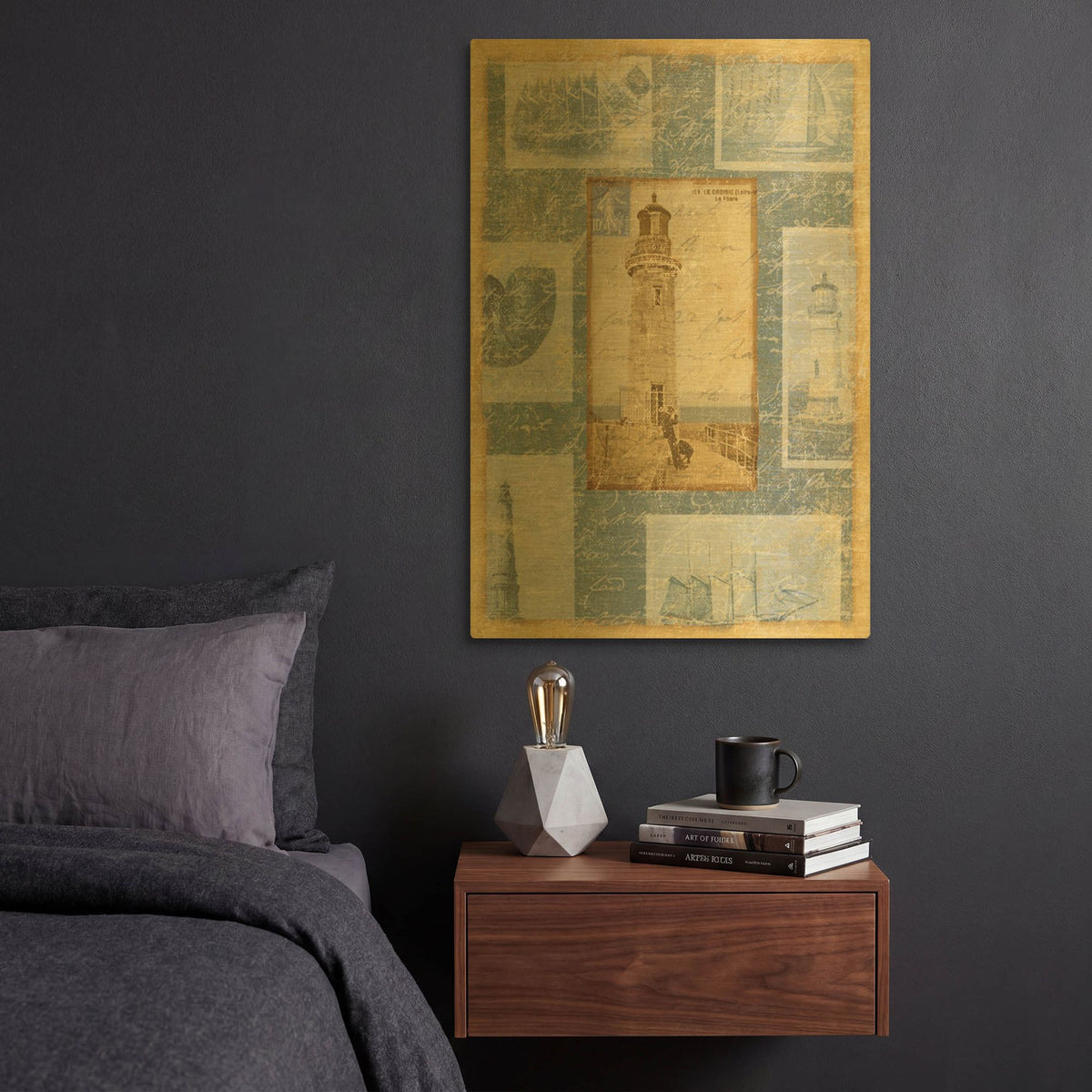 'Coastal Memories I' By NBL Studio Gold Metal Wall Art