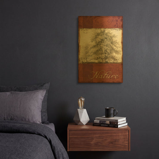 'Natural Thoughts I' By NBL Studio Gold Metal Wall Art