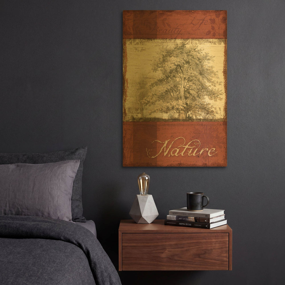 'Natural Thoughts I' By NBL Studio Gold Metal Wall Art