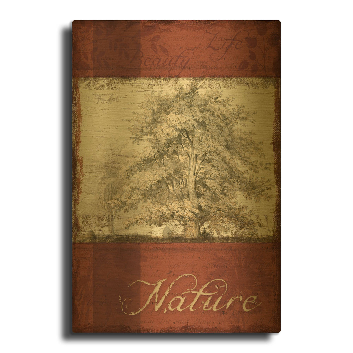 'Natural Thoughts I' By NBL Studio Gold Metal Wall Art