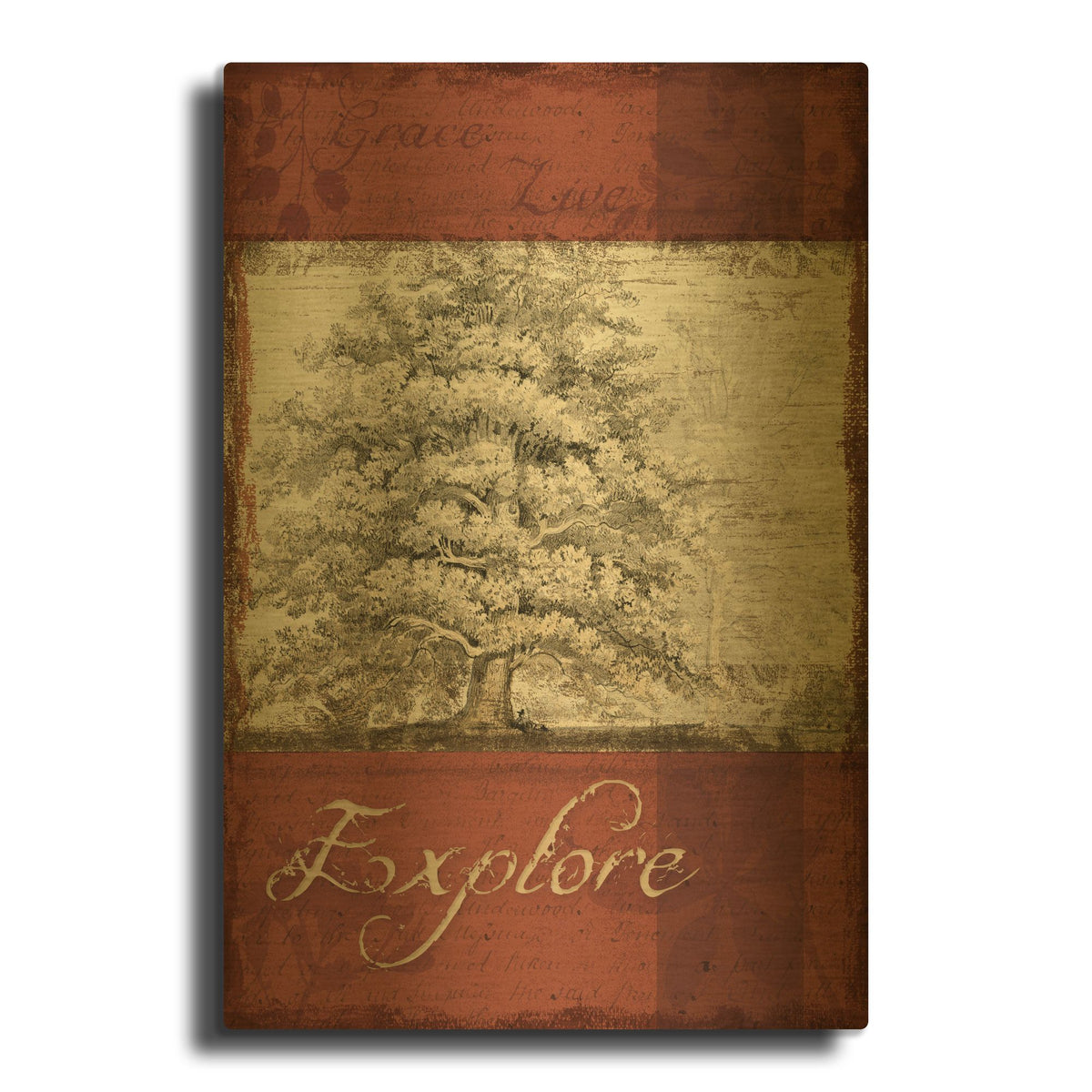 'Natural Thoughts II' By NBL Studio Gold Metal Wall Art