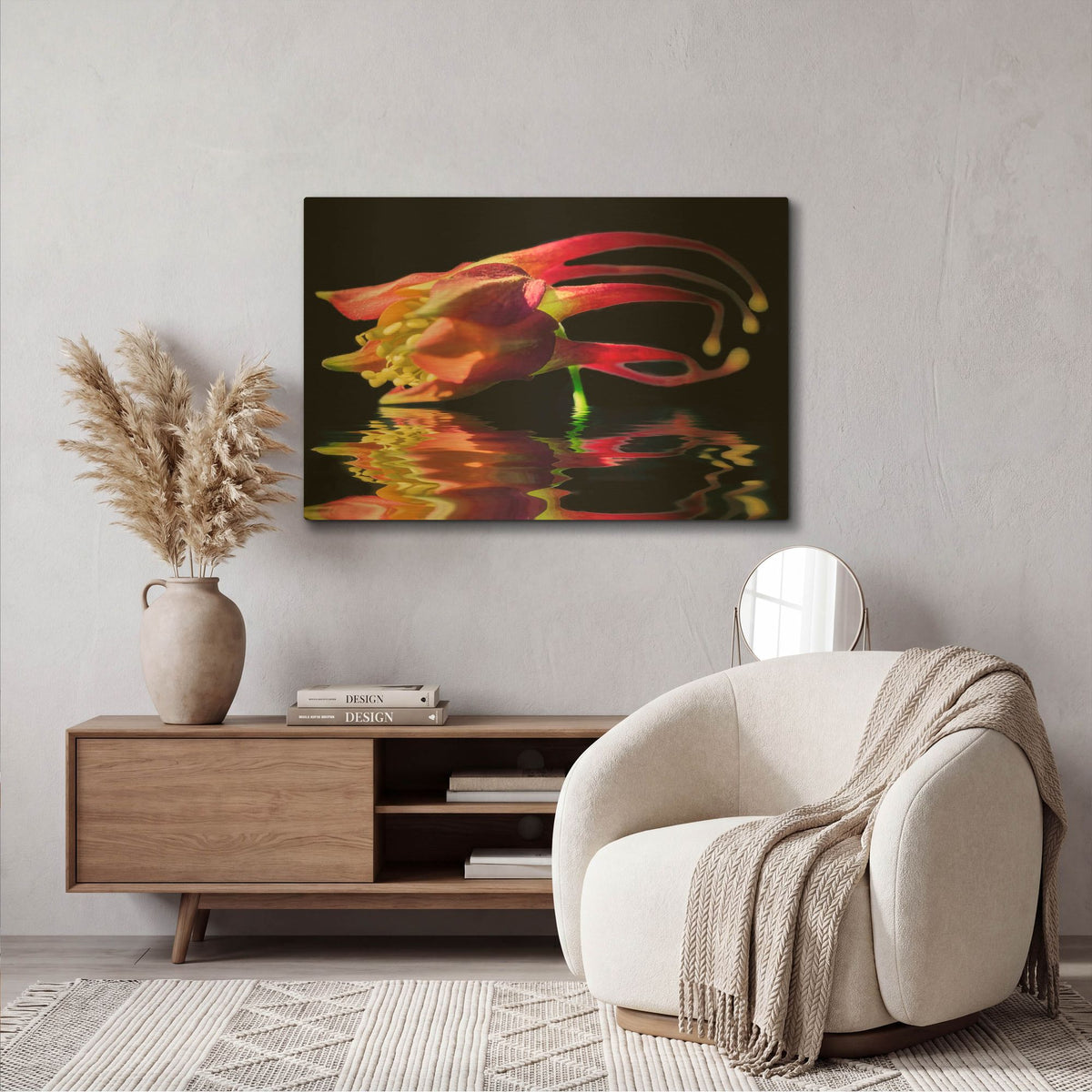 'Columbine Reflection' By Pamela Plummer Gold Metal Wall Art