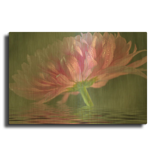 'Dahlia Reflection' By Pamela Plummer Gold Metal Wall Art