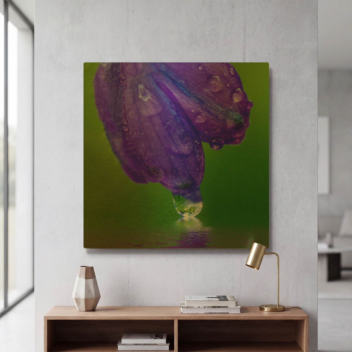 'Delphinium Kiss' By Pamela Plummer Gold Metal Wall Art