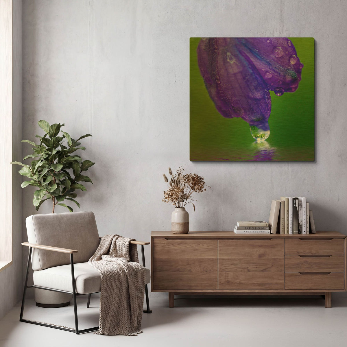 'Delphinium Kiss' By Pamela Plummer Gold Metal Wall Art