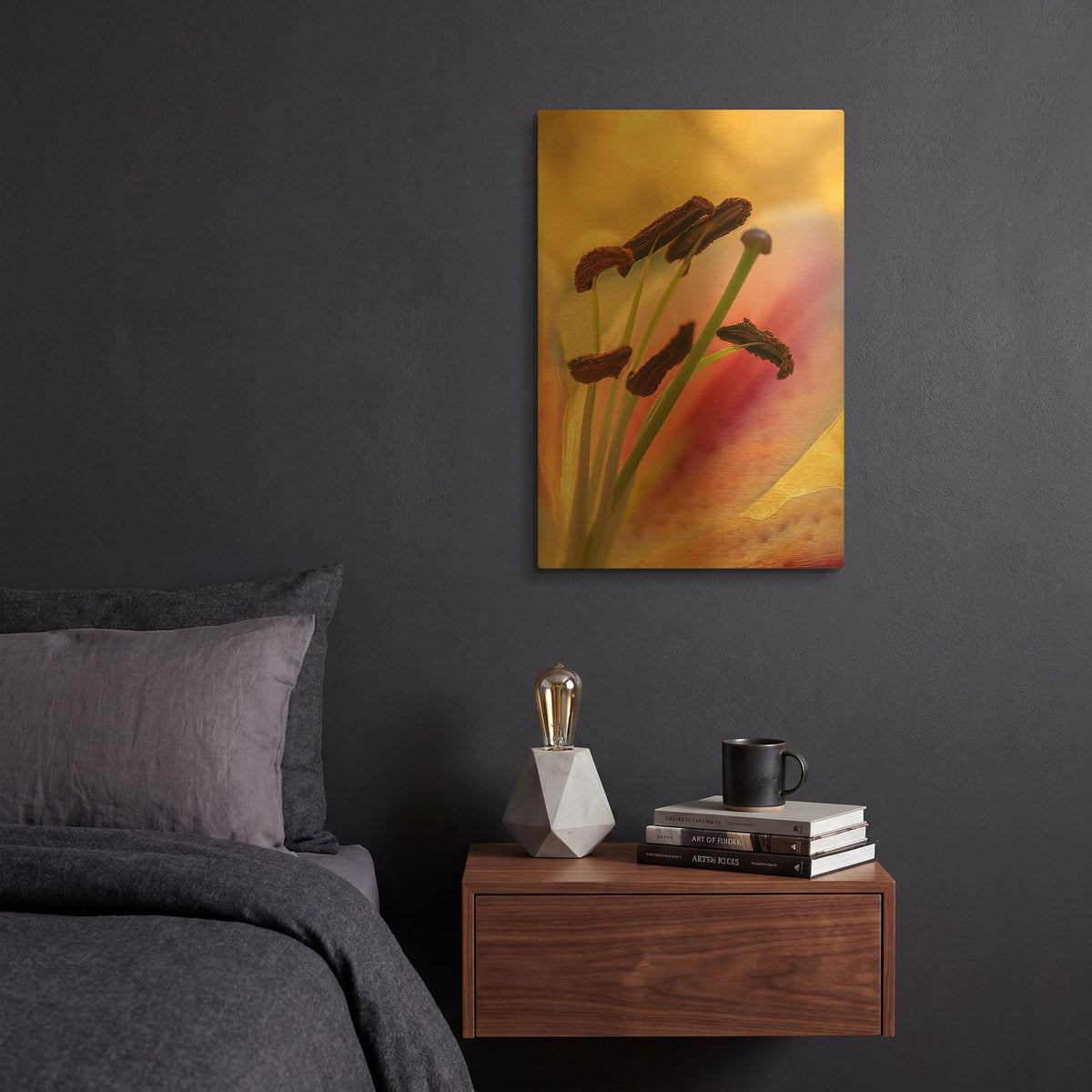 'Lily Anthers' By Pamela Plummer Gold Metal Wall Art