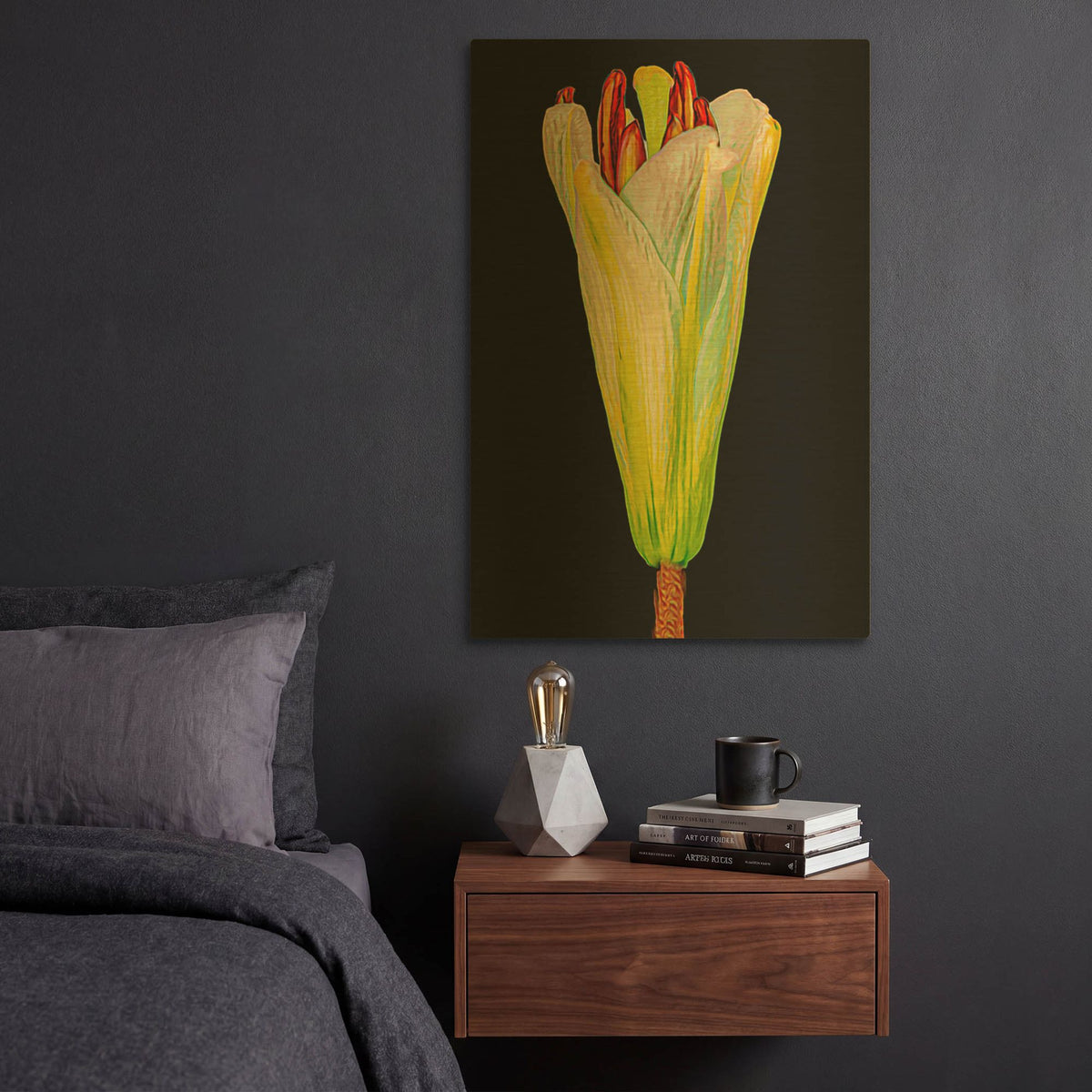 'Lily Bud' By Pamela Plummer Gold Metal Wall Art