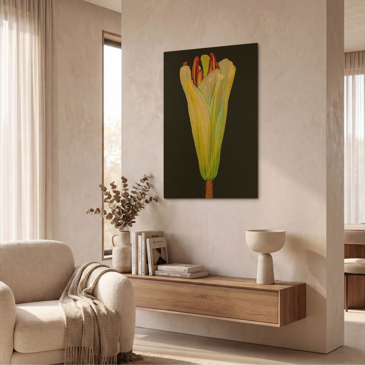 'Lily Bud' By Pamela Plummer Gold Metal Wall Art