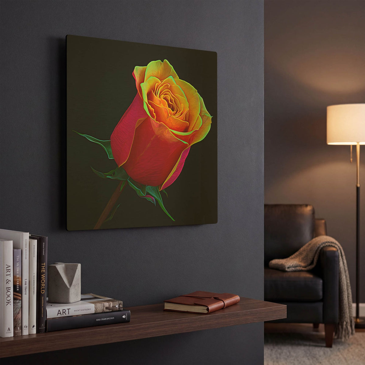 'Little Rosebud' By Pamela Plummer Gold Metal Wall Art