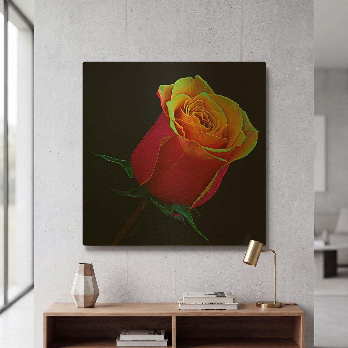 'Little Rosebud' By Pamela Plummer Gold Metal Wall Art