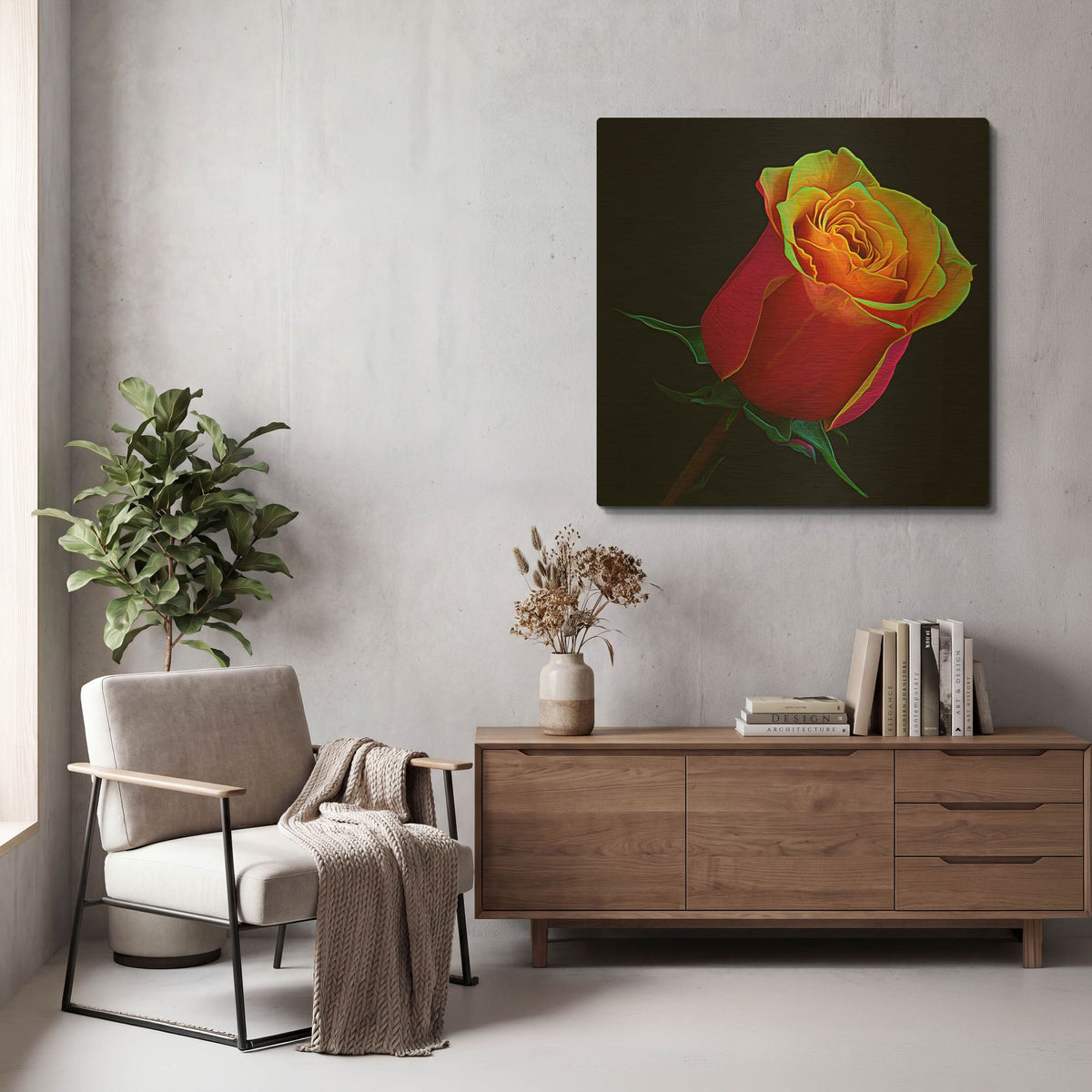 'Little Rosebud' By Pamela Plummer Gold Metal Wall Art
